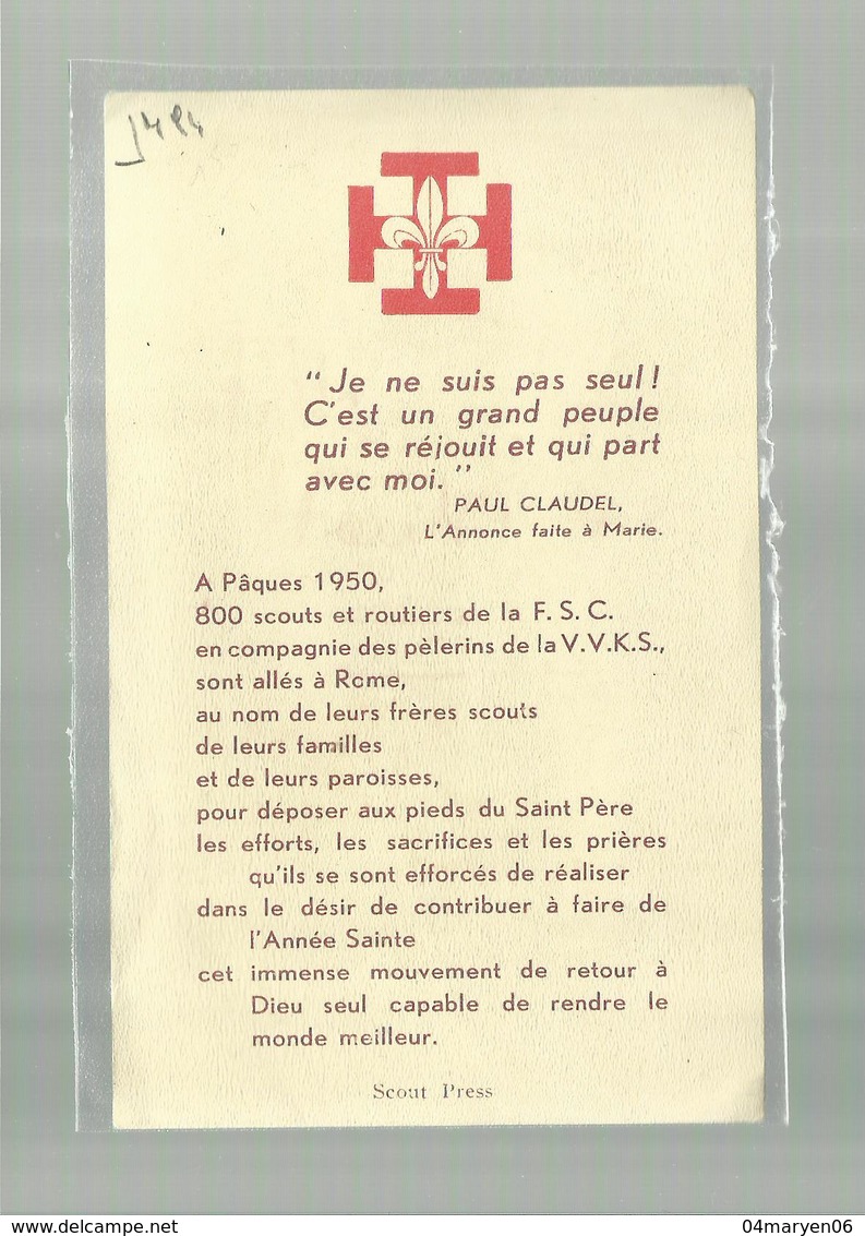 ** A PÂQUES 1950 ,800 Scouts Et Routiers De La F.S.C. . . . . . . . . . . .     ** -SCOUT - Scoutisme