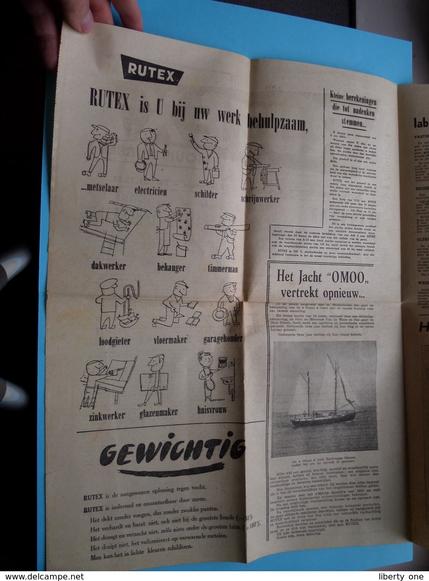 RUTEX October 1954 - Maandblad ( Zie / Voir Photo - Edit. : Impredi Liège ) Folder / Depliant ! - Pubblicitari