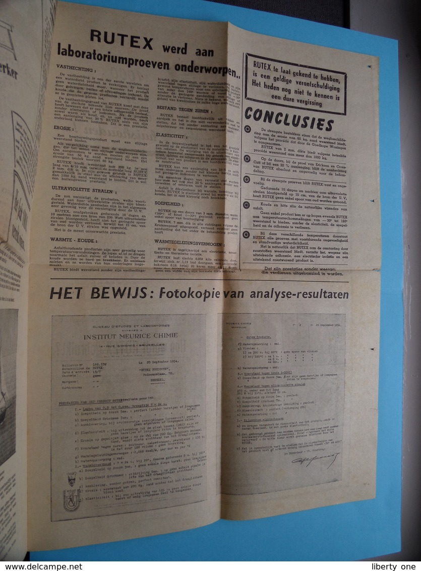 RUTEX October 1954 - Maandblad ( Zie / Voir Photo - Edit. : Impredi Liège ) Folder / Depliant ! - Publicités