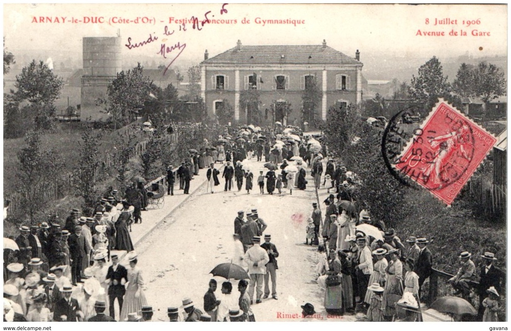 21 ARNAY-le-DUC - Festival-concours De Gymnastique - 8 Juillet 1906 - Avenue De La Gare - Arnay Le Duc