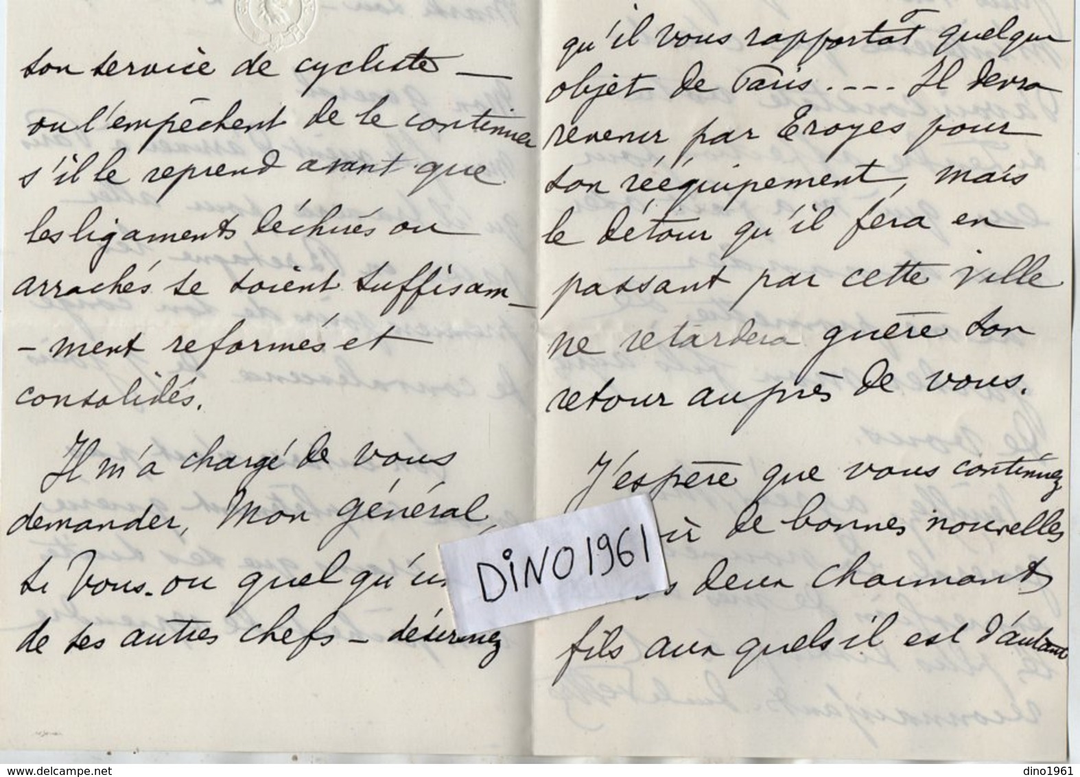 VP14.941 - Le Jockey Club . PARIS 1916 - Guerre 14 / 18 - LAS - Lettre Autographe De Mr Le Duc De FELTRE à Un Général ? - Other & Unclassified