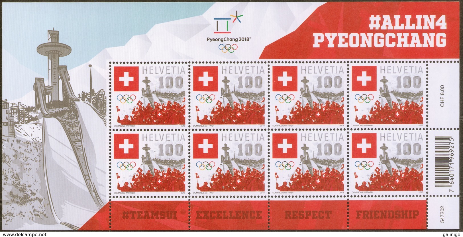 2018 Switzerland SPORT Olympic Winter Games In Pyeongchang M/S MNH - Winter 2018: Pyeongchang