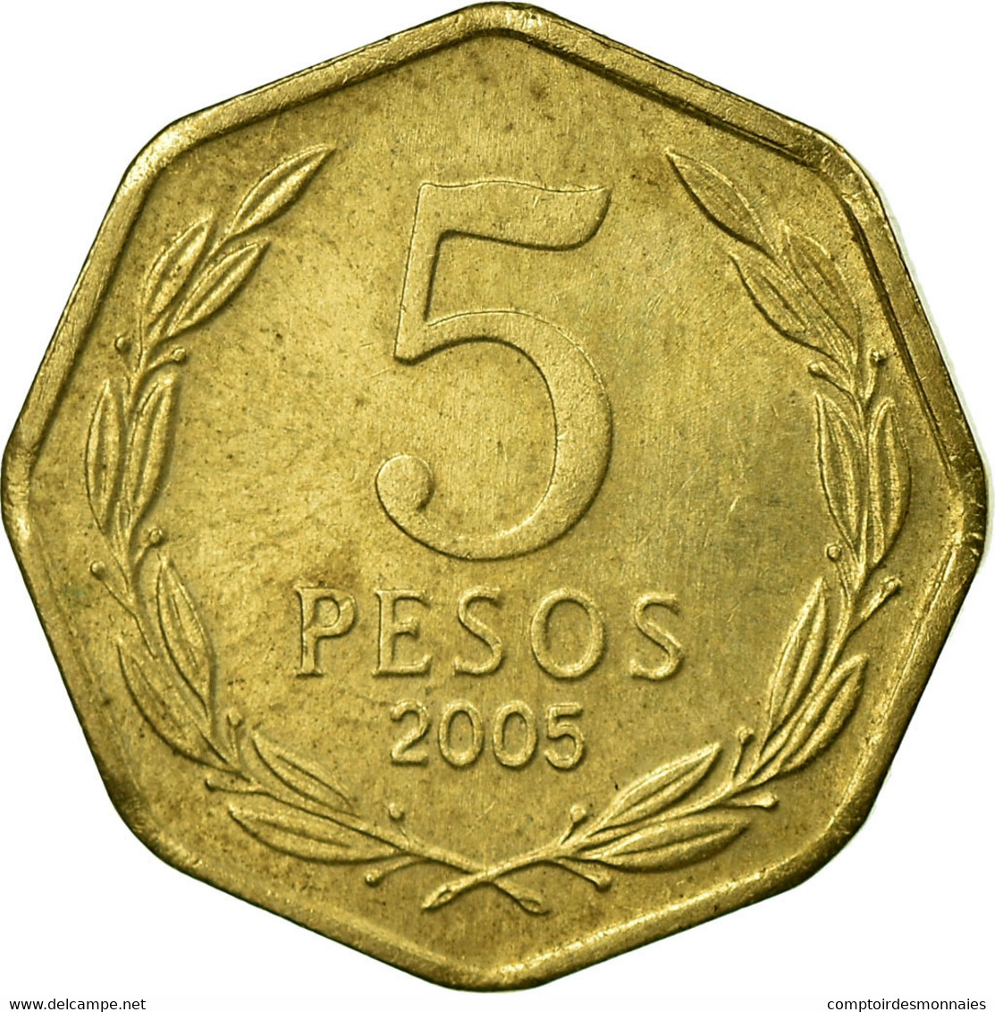 Monnaie, Chile, 5 Pesos, 2005, Santiago, TTB, Aluminum-Bronze, KM:232 - Chili