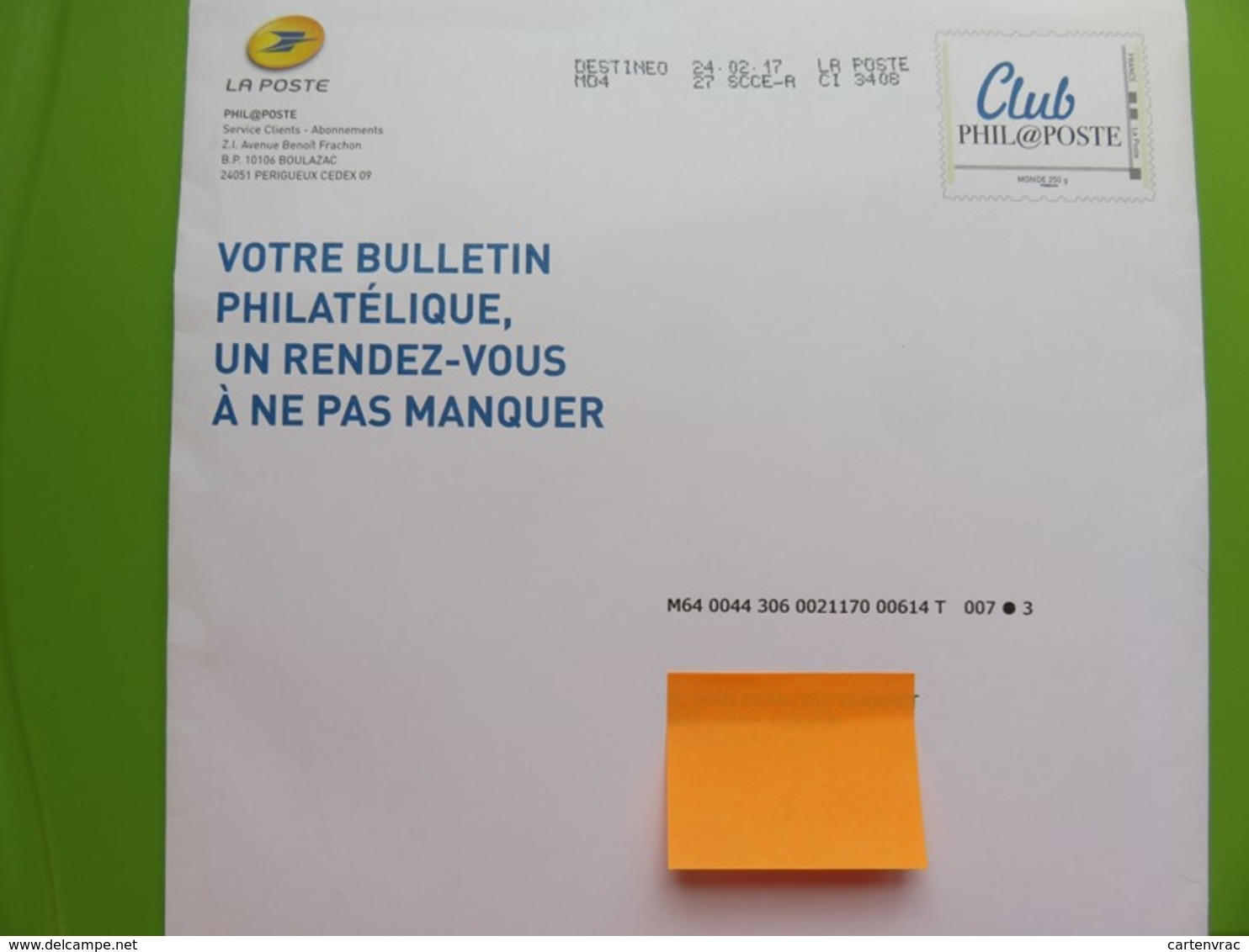 PAP - Entier Postal - Club Phil@poste - Philaposte - Monde 250 G - Destinéo - 24.02.17 - Prêts-à-poster: TSC Et Repiquages Semi-officiels