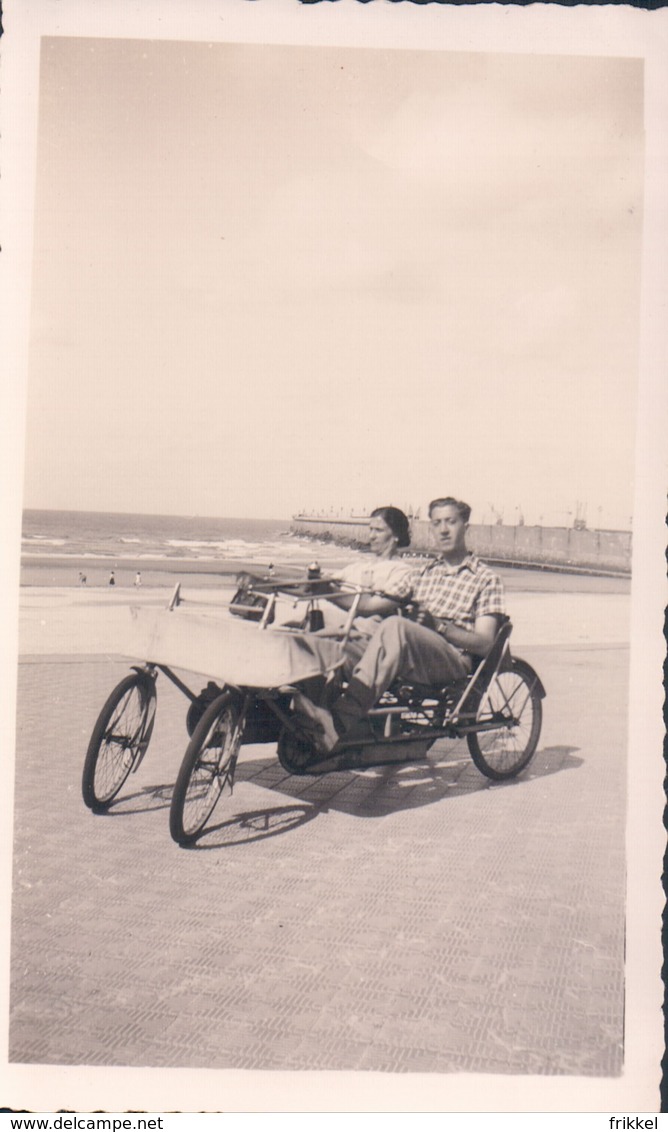 Foto (7 X 11cm) Gocart Go-cart Gocar Go Car Tandem Fiets Velo Zeebrugge Mole - Zeebrugge