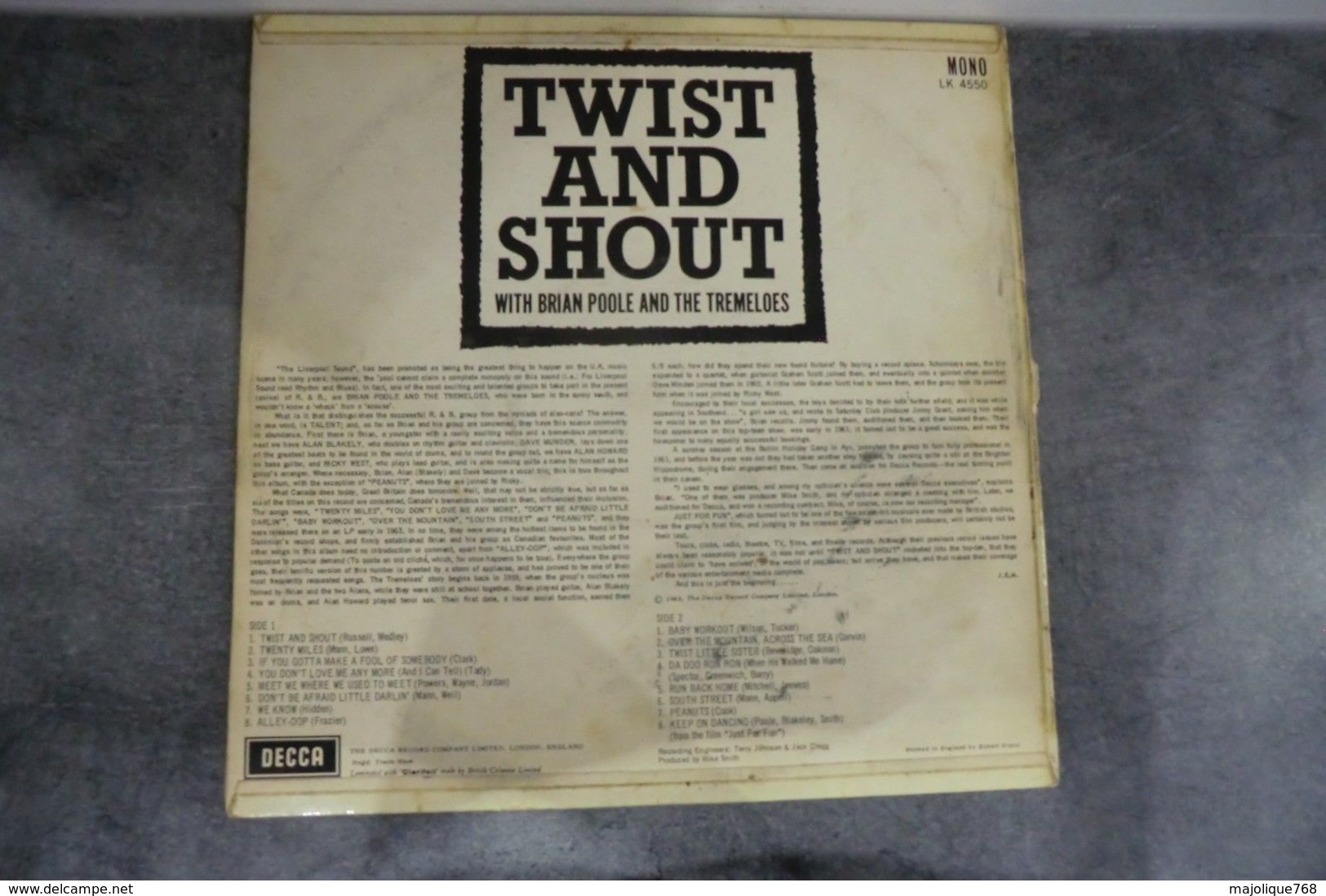 Disque - Brian Poole & The Tremeloes - Twist And Shout - DECCA LK 4550 - 1963 - Rock