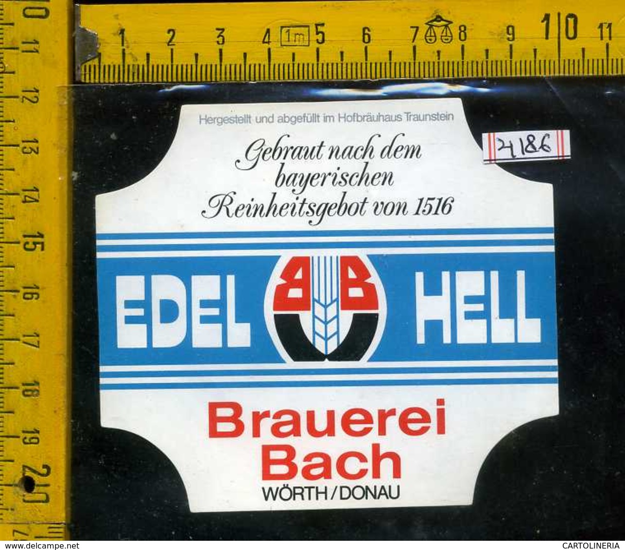 Etichetta Birra Edel Hell Brauerei Basch Germania - Birra