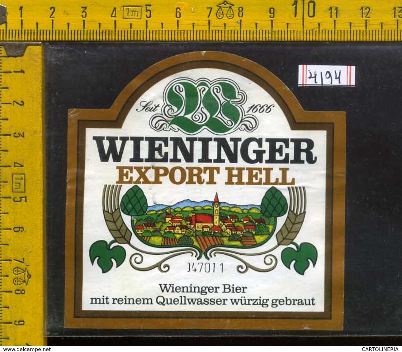 Etichetta Birra Wieninger Export Hell - Germania - Birra