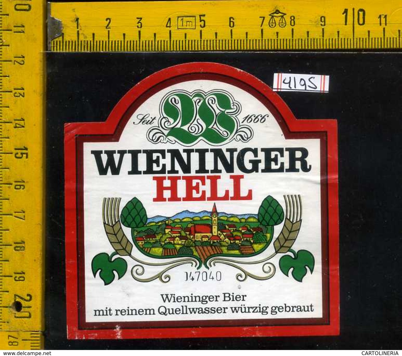 Etichetta Birra Wieninger Hell - Germania - Birra