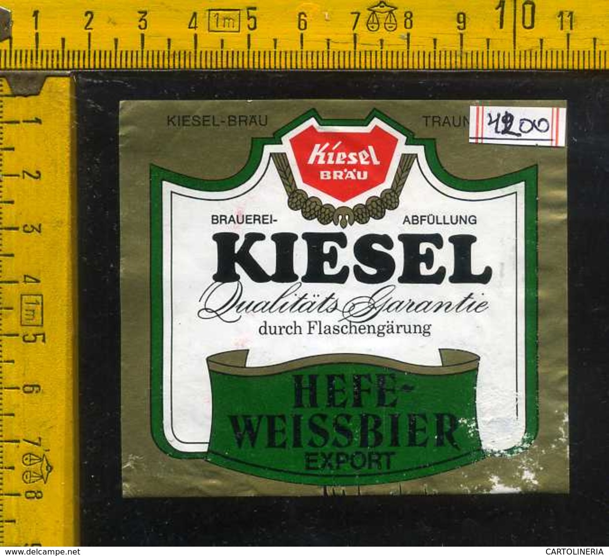 Etichetta Birra Kiesel Brau-Hefe Weissbier - Germania - Birra