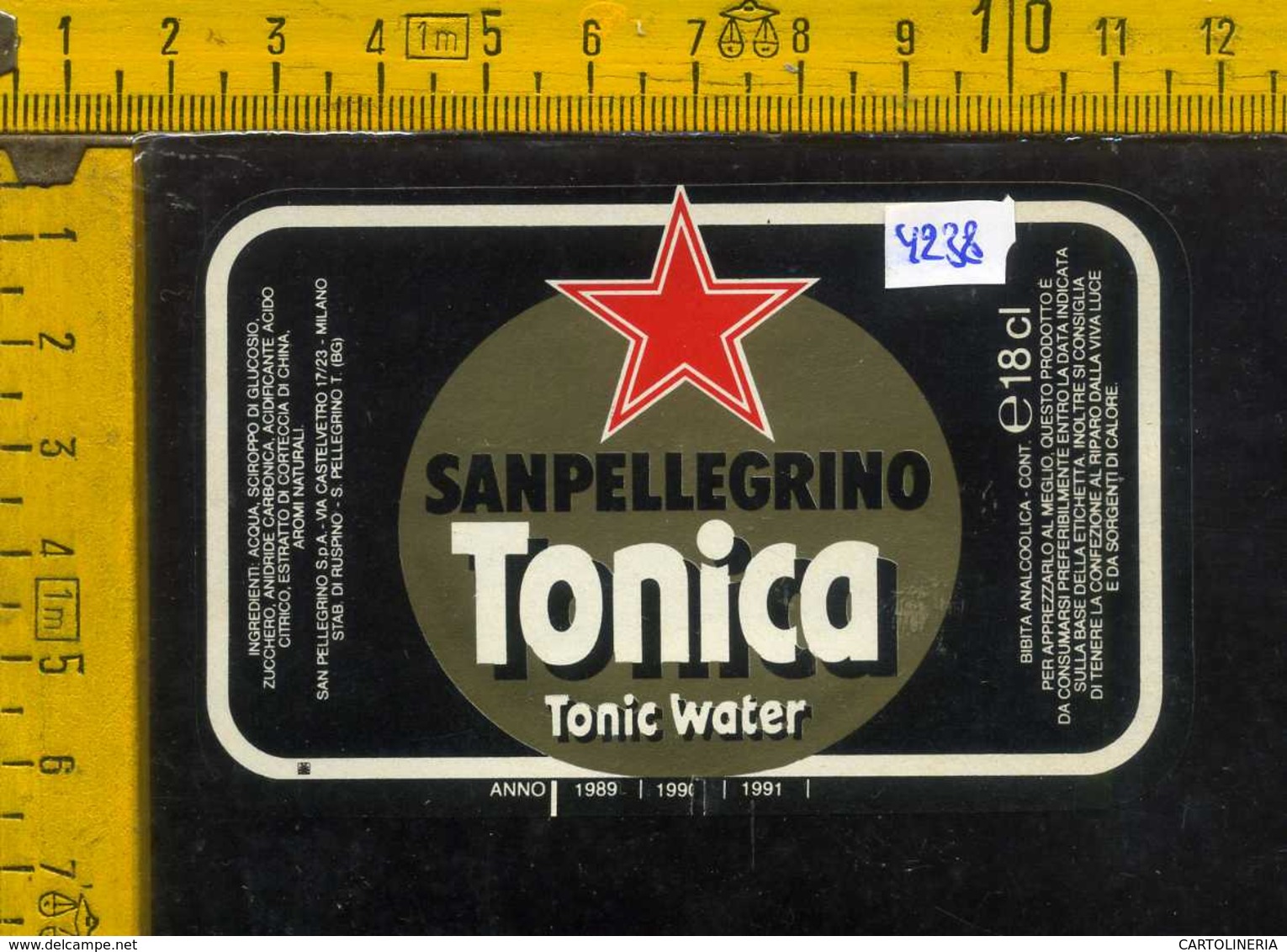 Etichetta Bibita Acqua Tonica Sanpellegrino - BG - Altri & Non Classificati