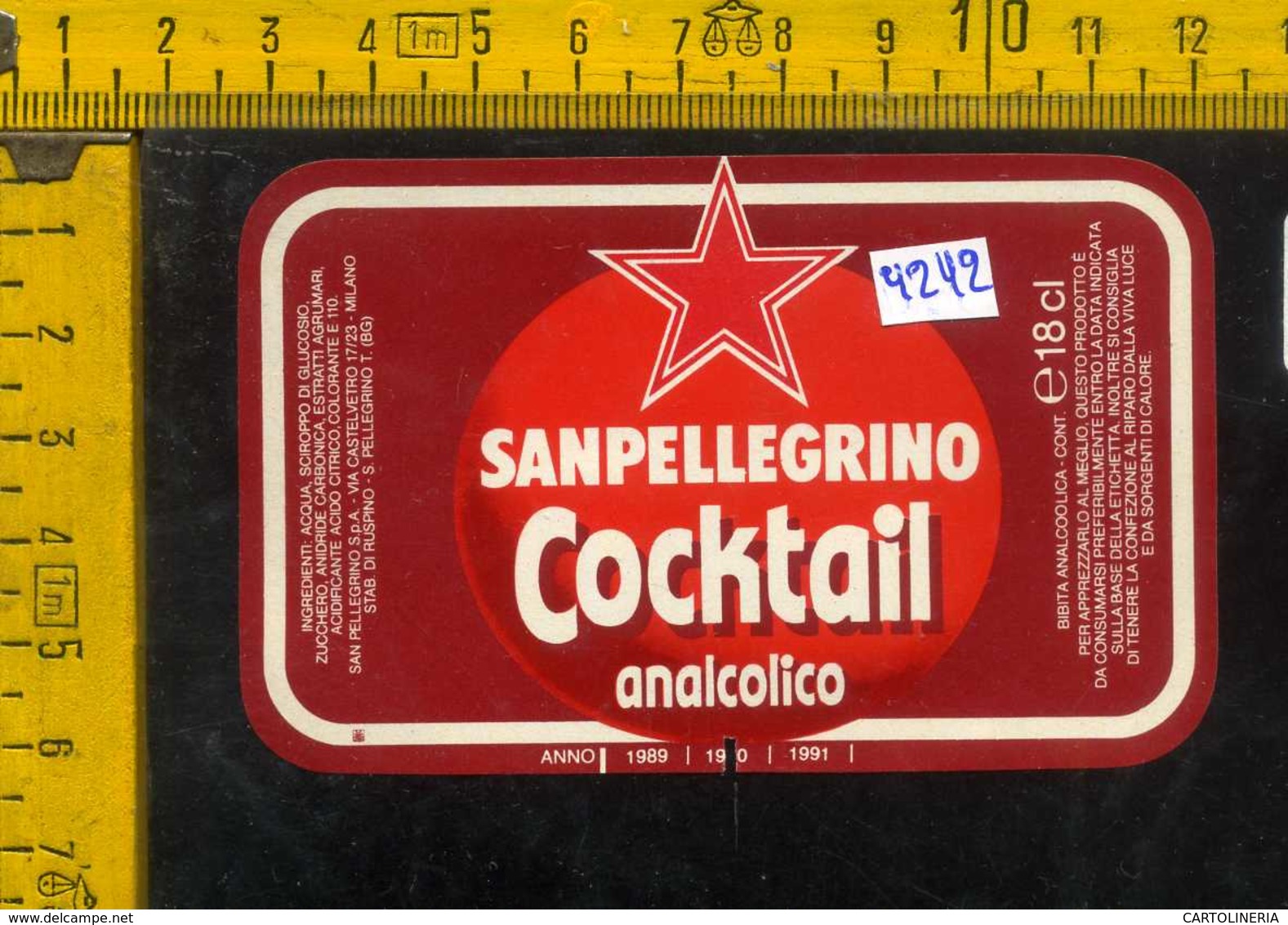 Etichetta Bibita Cocktail Analcolico Sanpellegrino - BG - Altri & Non Classificati