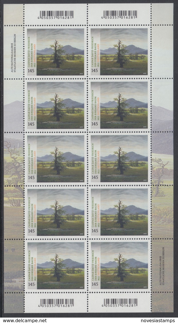 !a! GERMANY 2019 Mi. 3433 MNH SHEET(10) - Treasures From German Museums: The Lonely Tree - 2011-2020