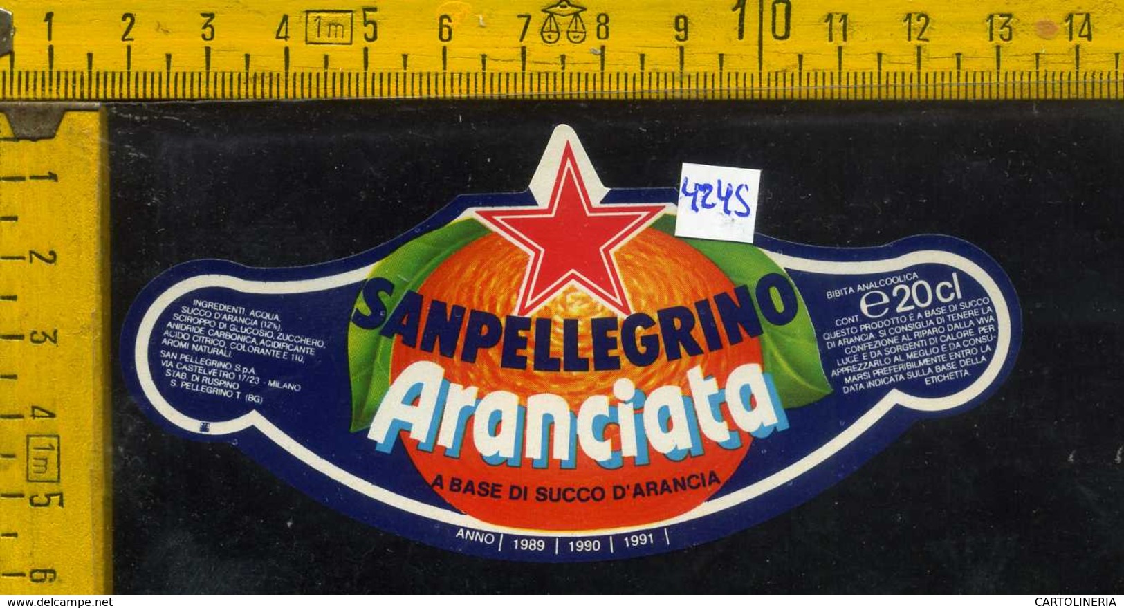 Etichetta Bibita Aranciata Sanpellegrino - BG - Altri & Non Classificati