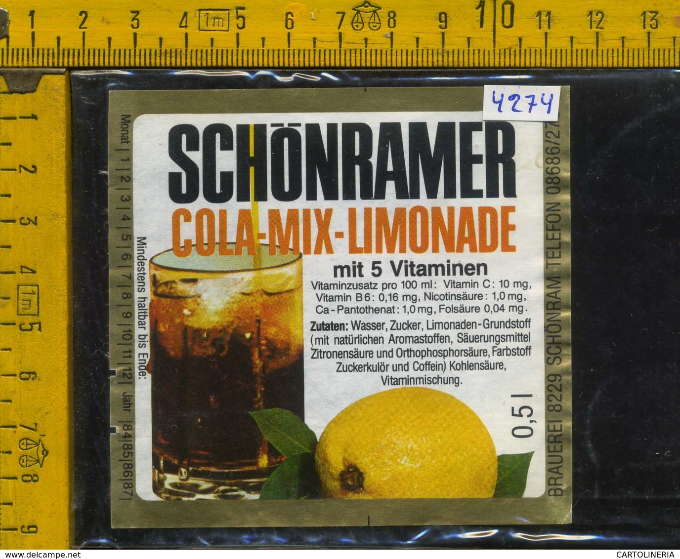 Etichetta Bibita Analcolica Cola Mix-Limonade Schonramer - Germania - Altri & Non Classificati