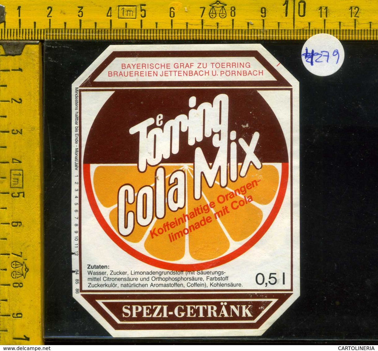 Etichetta Bibita Analcolica Cola Mix Toerring - Germania - Altri & Non Classificati
