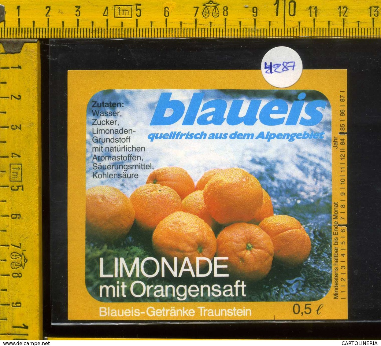 Etichetta Bibita Analcolica Limonade Orangensaft Blaueis - Germania - Altri & Non Classificati