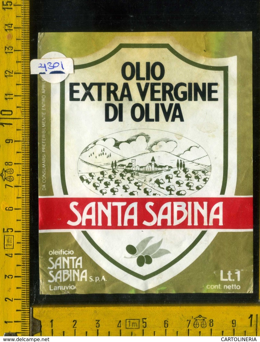 Etichetta Alimentare Olio Extra Vergine Di Oliva Santa Sabina - Lanuvio RM - Altri & Non Classificati