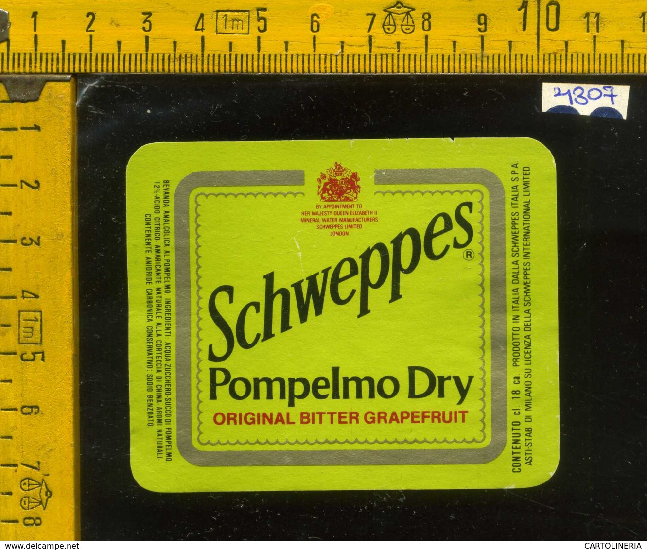 Etichetta Bibita Analcolica Pompelmo Dry Schweppes - Altri & Non Classificati