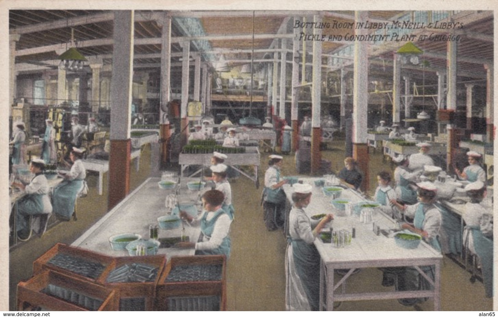 Libby Brand Pickle And Condiment Industry Factory Interior View Women Workers Canning, C1900s/10s Vintage Postcard - Industry