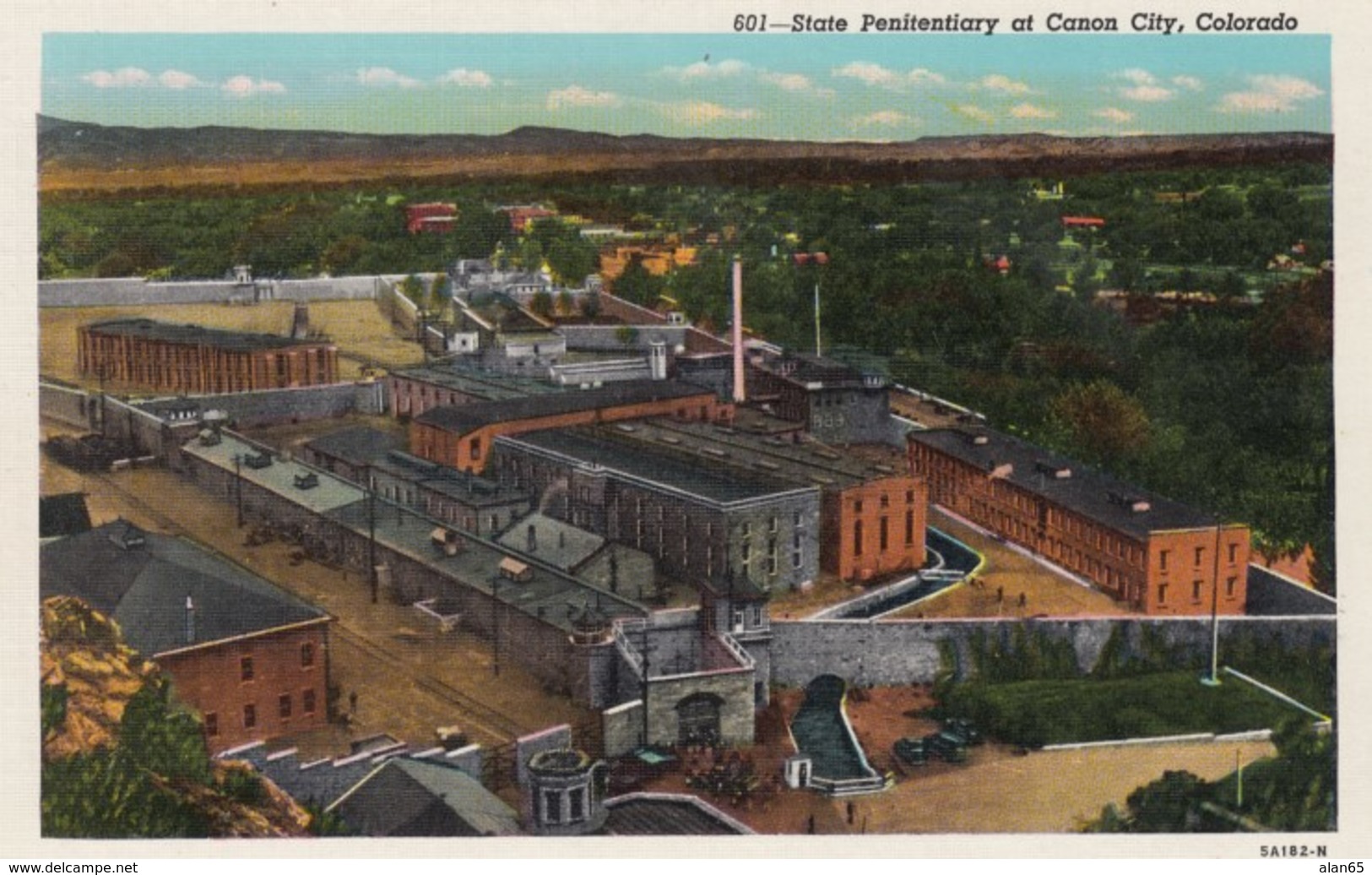 Colorado State Prison In Canon City CO, Aerial View Of Prison Buildings And Grounds C1910s Vintage Postcard - Presidio & Presidiarios