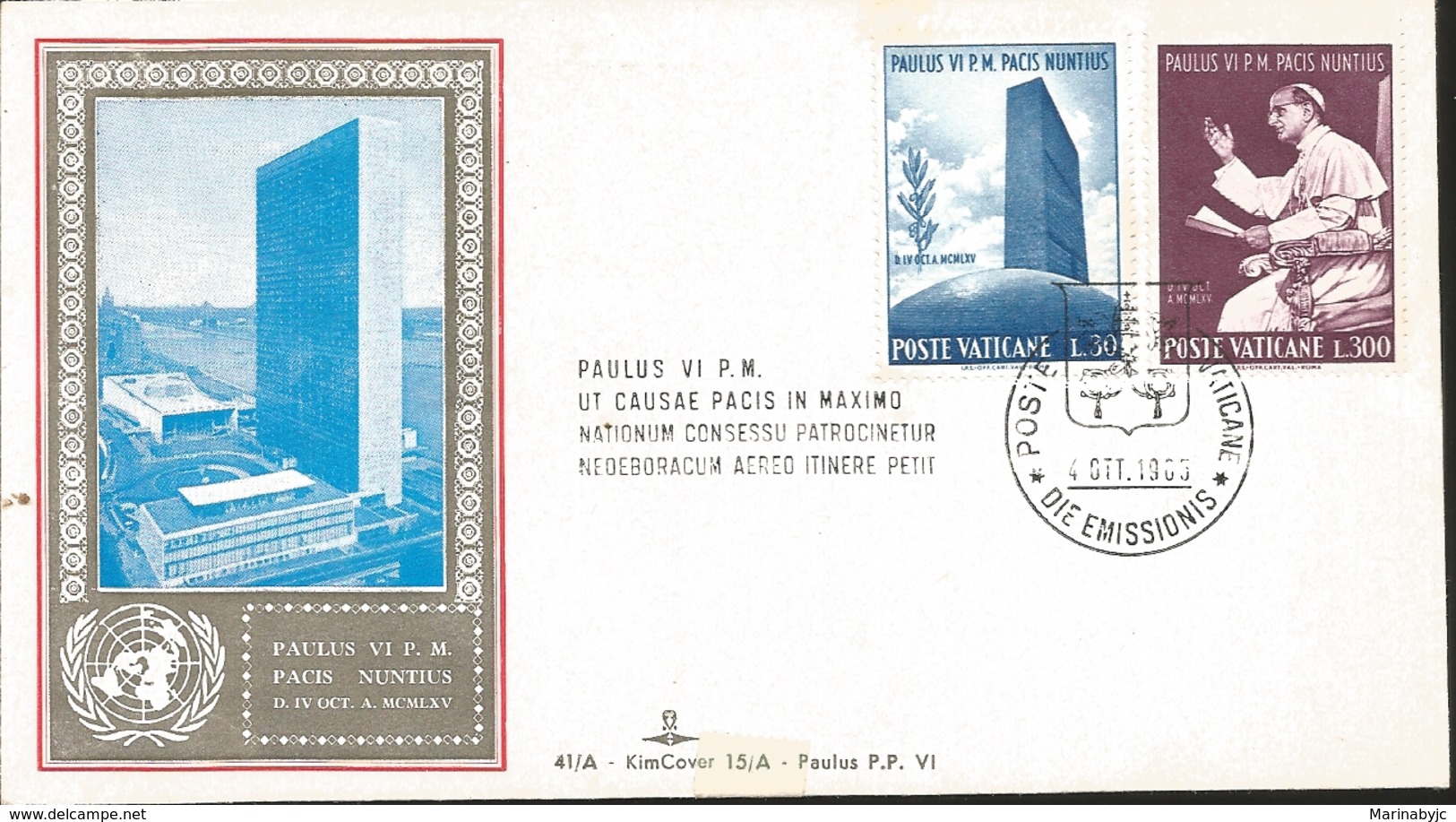 J) 1965 VATICAN CITY, PAUL, 6 P.M DECRETAL, PEACE NATIONS MEETINGS TO DETERMINE THE MAXIMUM ALLOWANCE TO TRAVEL, SOMETHI - Other & Unclassified