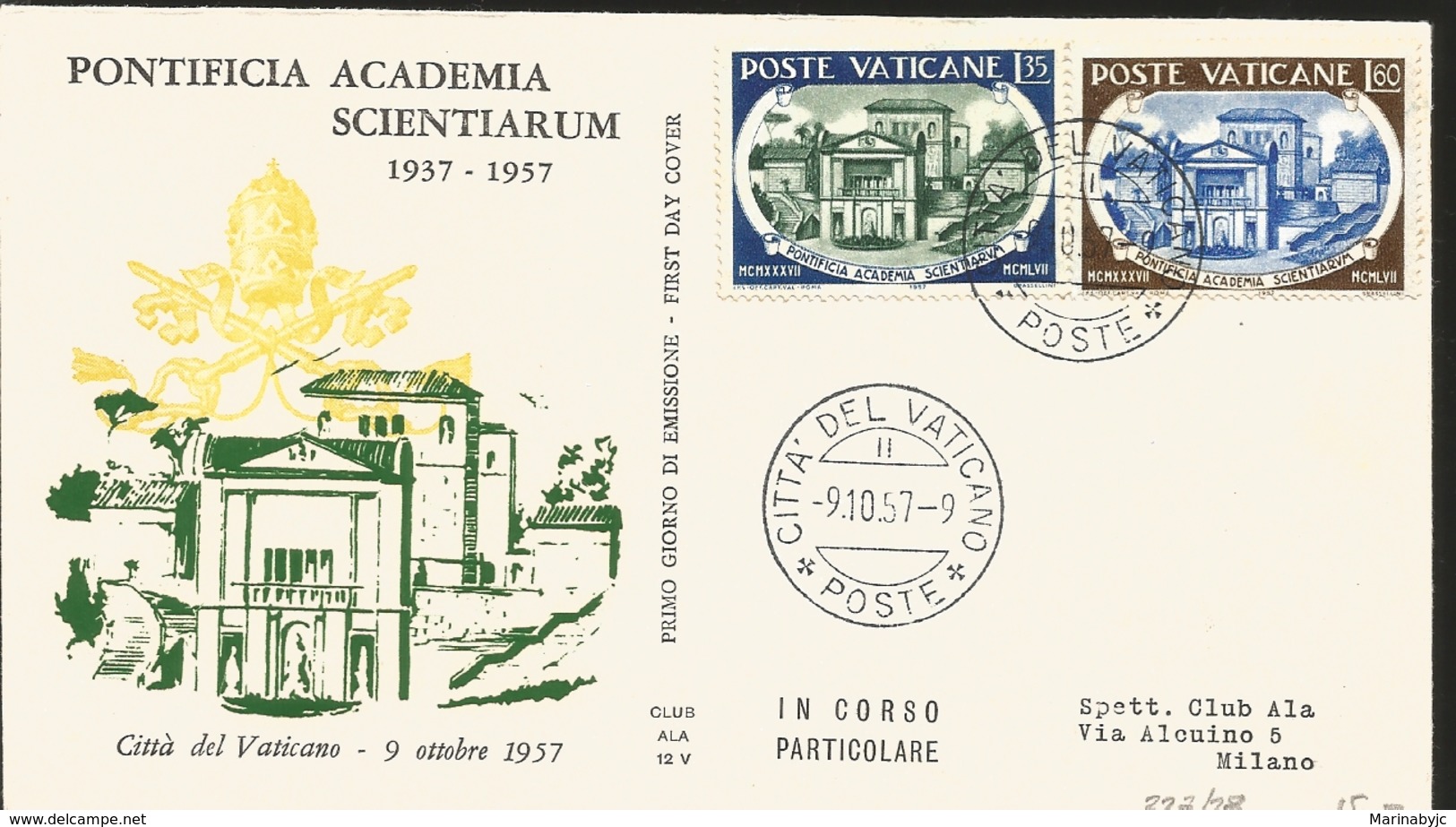 J) 1957 VATICAN CITY, POLISH ACADEMY OF SCIENCES, MULTIPLE STAMPS, FDC - Other & Unclassified