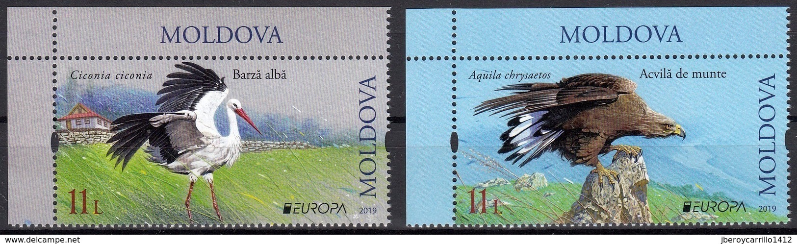 MOLDAVIA /MOLDOVA /MOLDAWIEN -EUROPA 2019 -NATIONAL BIRDS.-"AVES - BIRDS - VÖGEL -OISEAUX"- SERIE De 2 V. CI - 2019