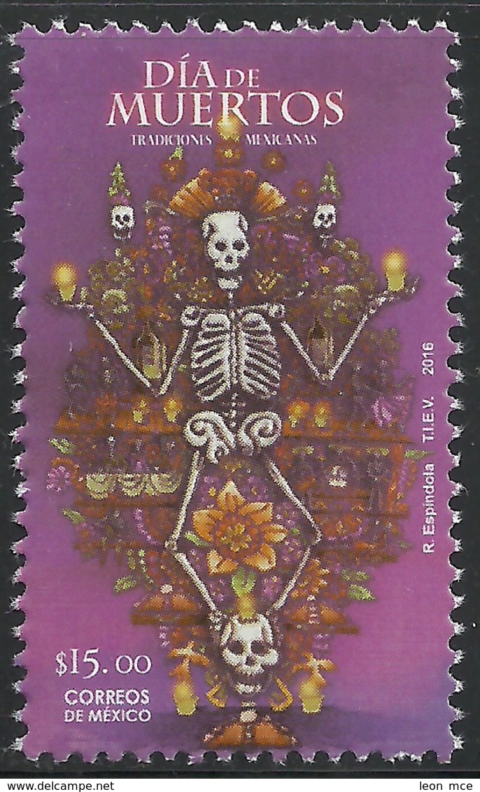 2016 MÉXICO Tradiciones Mexicanas, Día De Muertos, - Mexican Traditions, ALL SOULS Day Of The Dead, Sc.3031 MNH - México