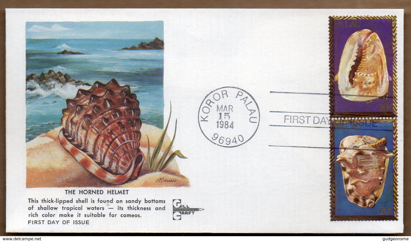 1984 Sea Shells Set FDC 5 Covers - Palau