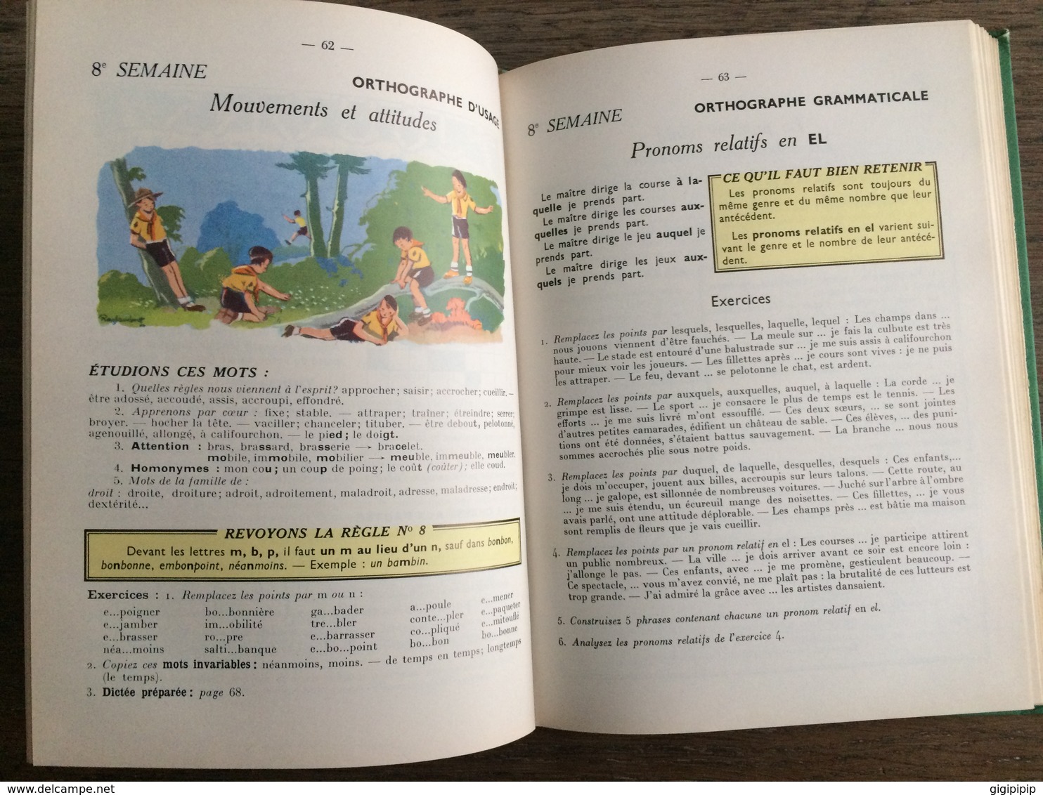 Ancien Livre SCOLAIRE CE GRAMMAIRE CONJUGAISON ORTHOGRAPHE Illustrations Ray Lambert RAYLAMBERT ECOLE 1970 - 6-12 Ans