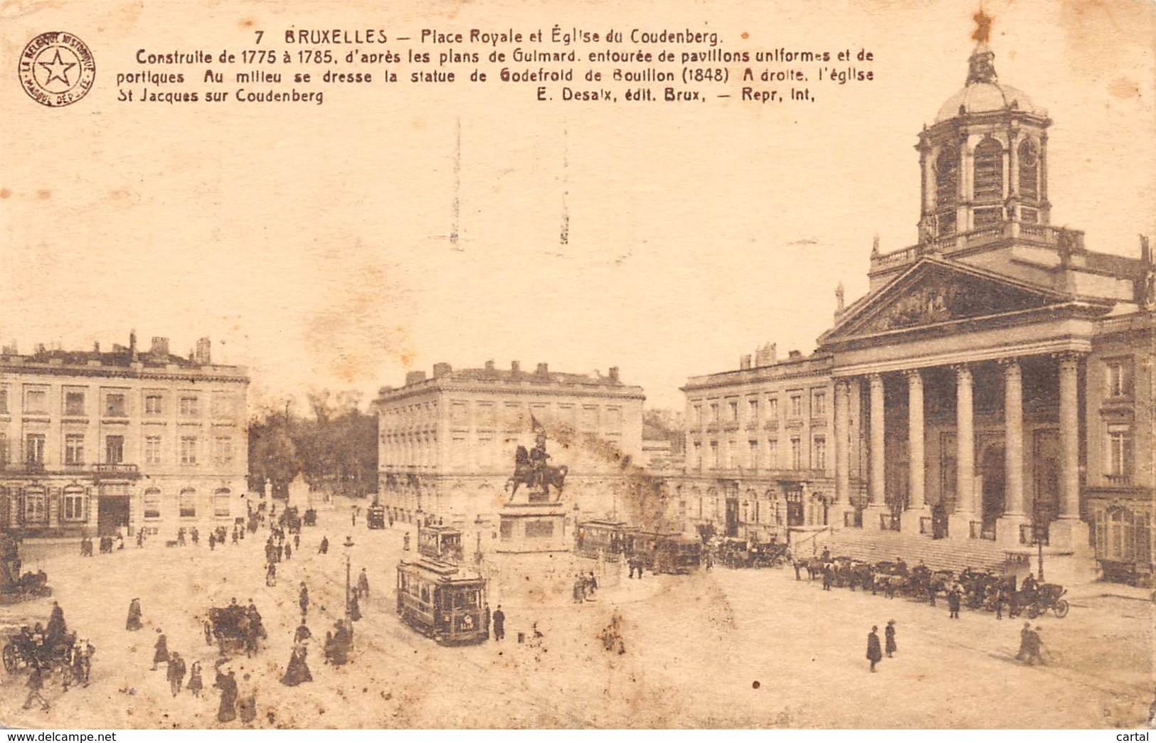 BRUXELLES - Place Royale Et Eglise Du Coudenberg - Marktpleinen, Pleinen