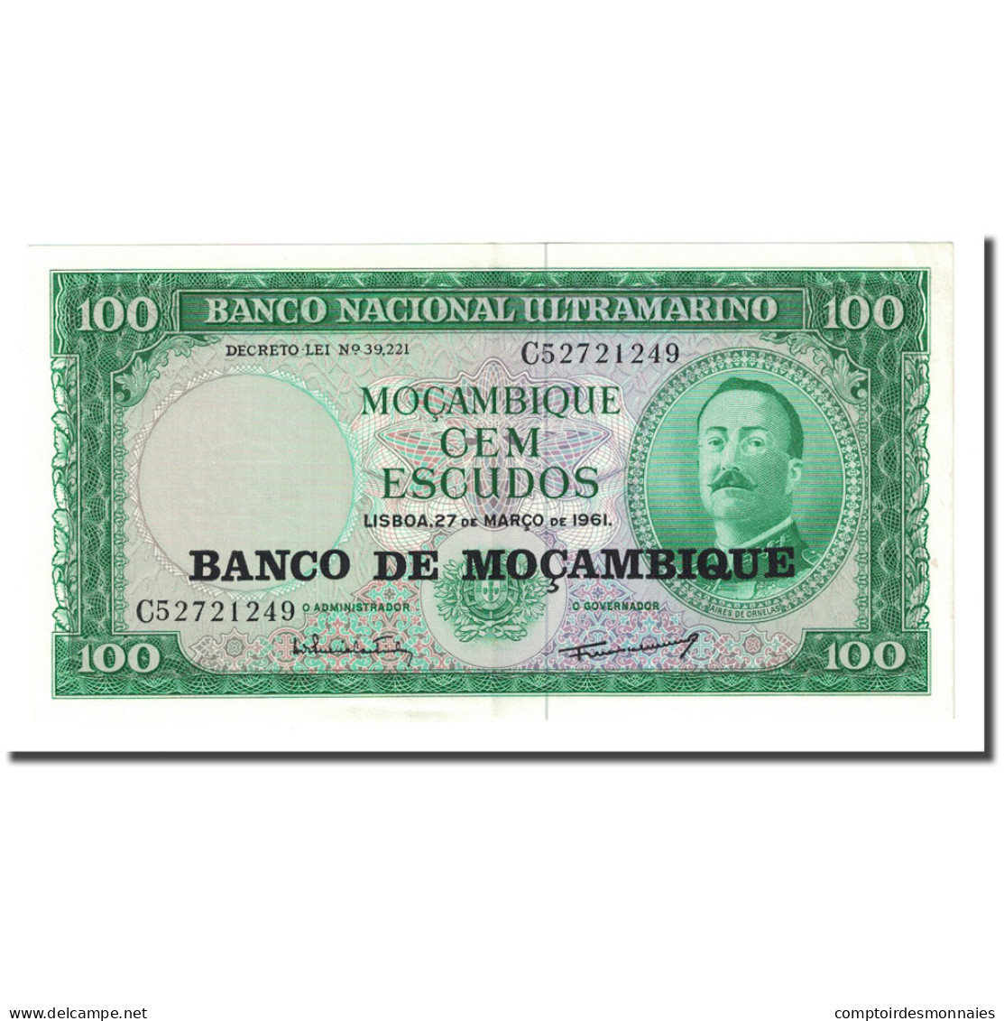 Billet, Mozambique, 100 Escudos, 1961-03-27, KM:117a, SUP - Mozambique