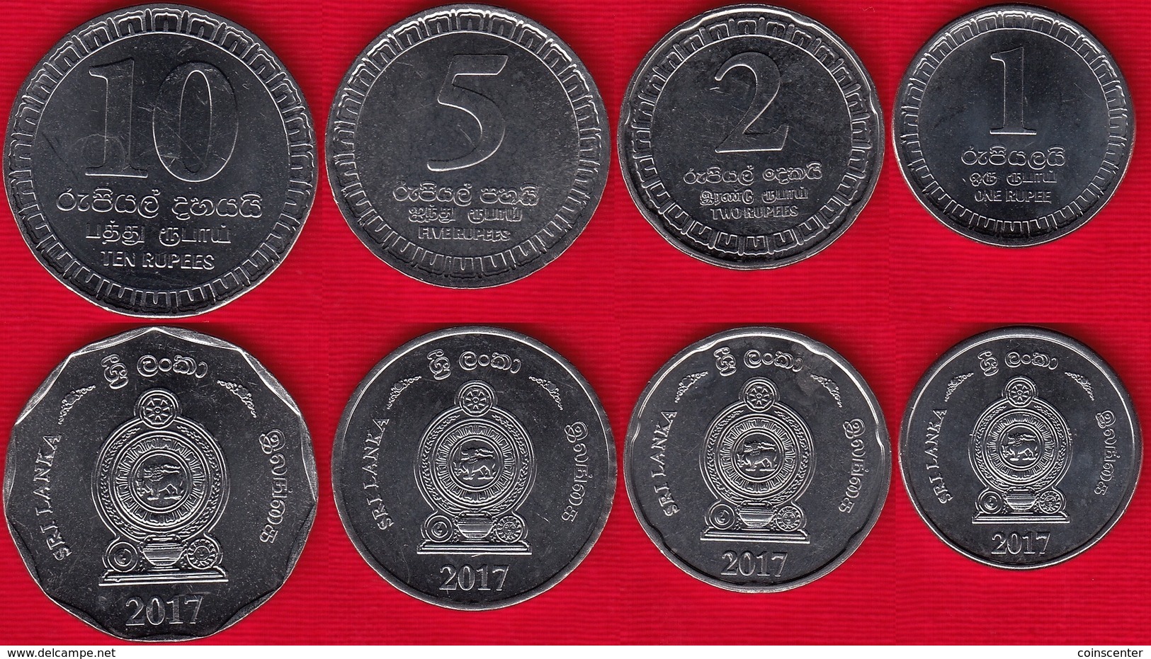 Sri Lanka Set Of 4 Coins: 1 - 10 Rupees 2017 UNC - Sri Lanka