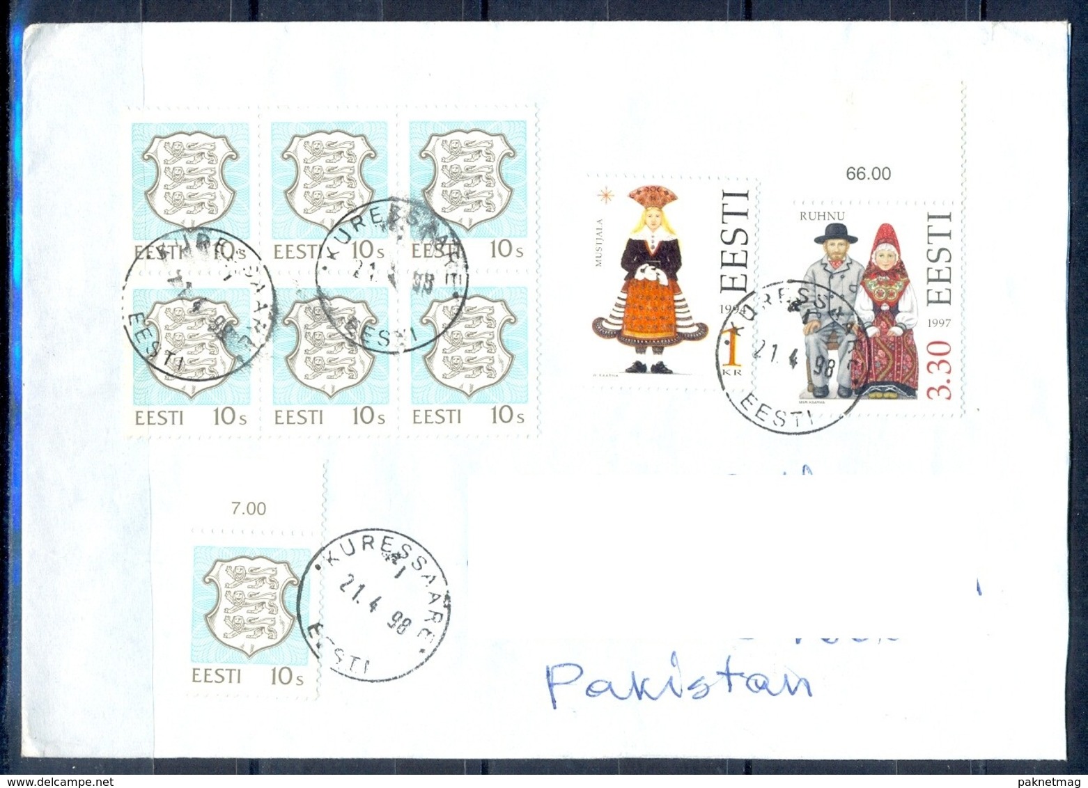 K799- Postal Used Cover. Posted  From Eesti Estonia To Pakistan. - Estonia