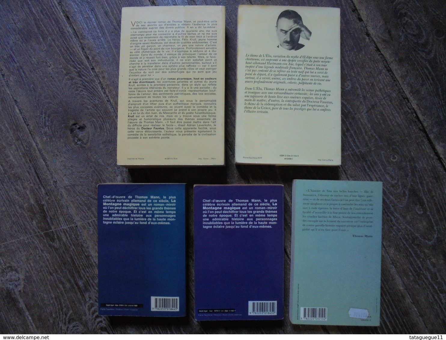 Ancien - Petit Lot - 5 Livres De Thomas MANN Années 80 - Lots De Plusieurs Livres