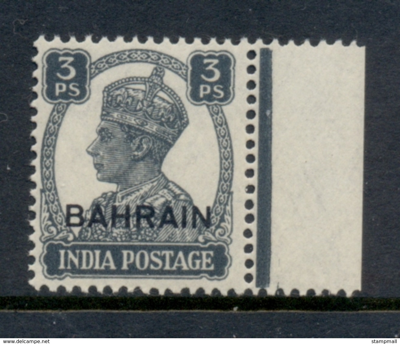 Bahrain 1942-44 KGVI Opt On India 3p MUH - Bahreïn (1965-...)