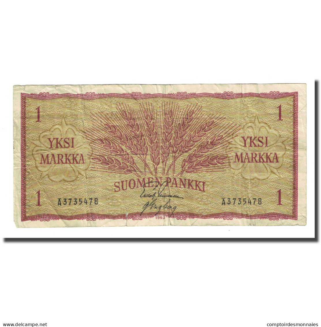 Billet, Finlande, 1 Markka, 1963, KM:98a, TB - Finland