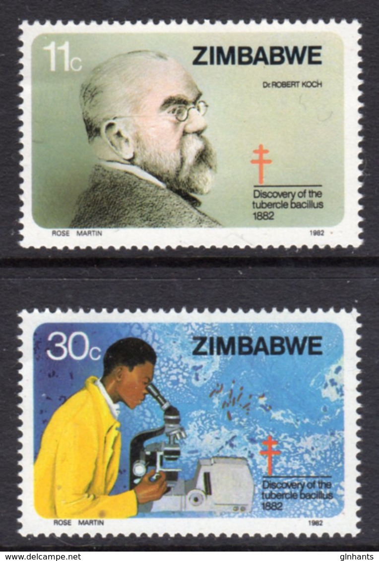 ZIMBABWE - 1982 ROBERT KOCH ANNIVERSARY SET (2V) FINE MNH ** SG 620-621 - Zimbabwe (1980-...)