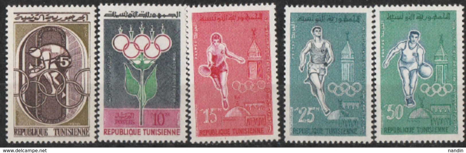 1960 ROME   OLYMPIC MNH STAMPS COMP.SET  FROM TUNISIA/ SPORTS/CYCLING,ATHLETICS - Summer 1960: Rome