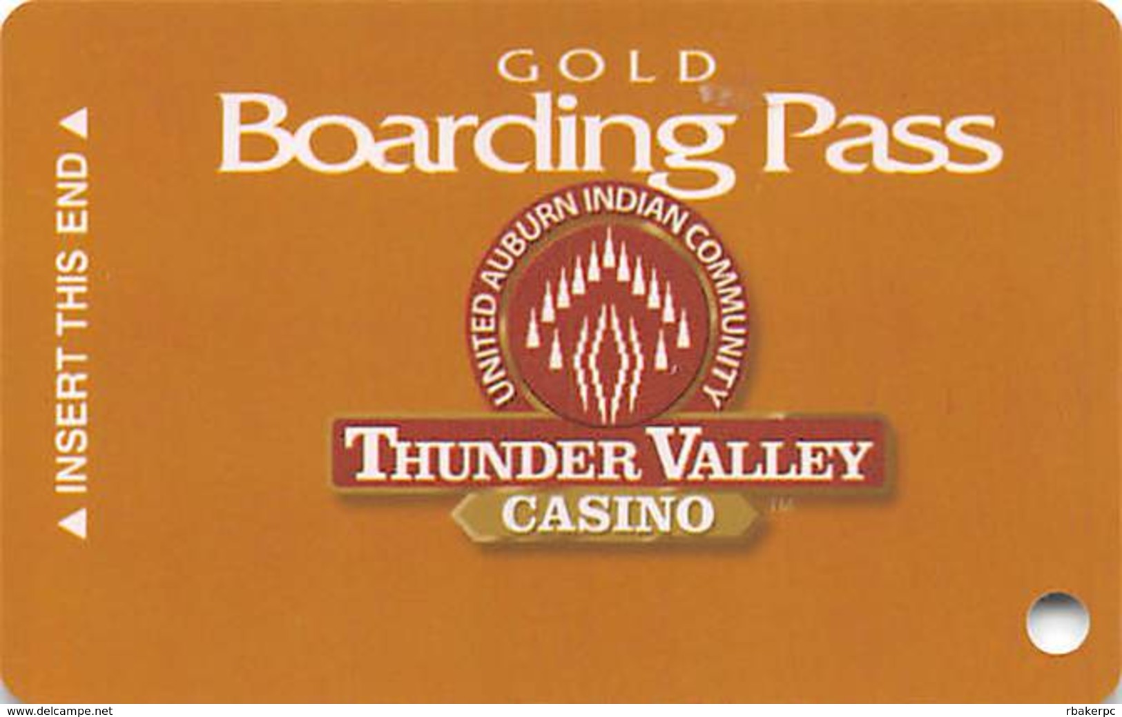 Thunder Valley Casino Lincoln CA - BLANK Slot Card @2003 - Casino Cards