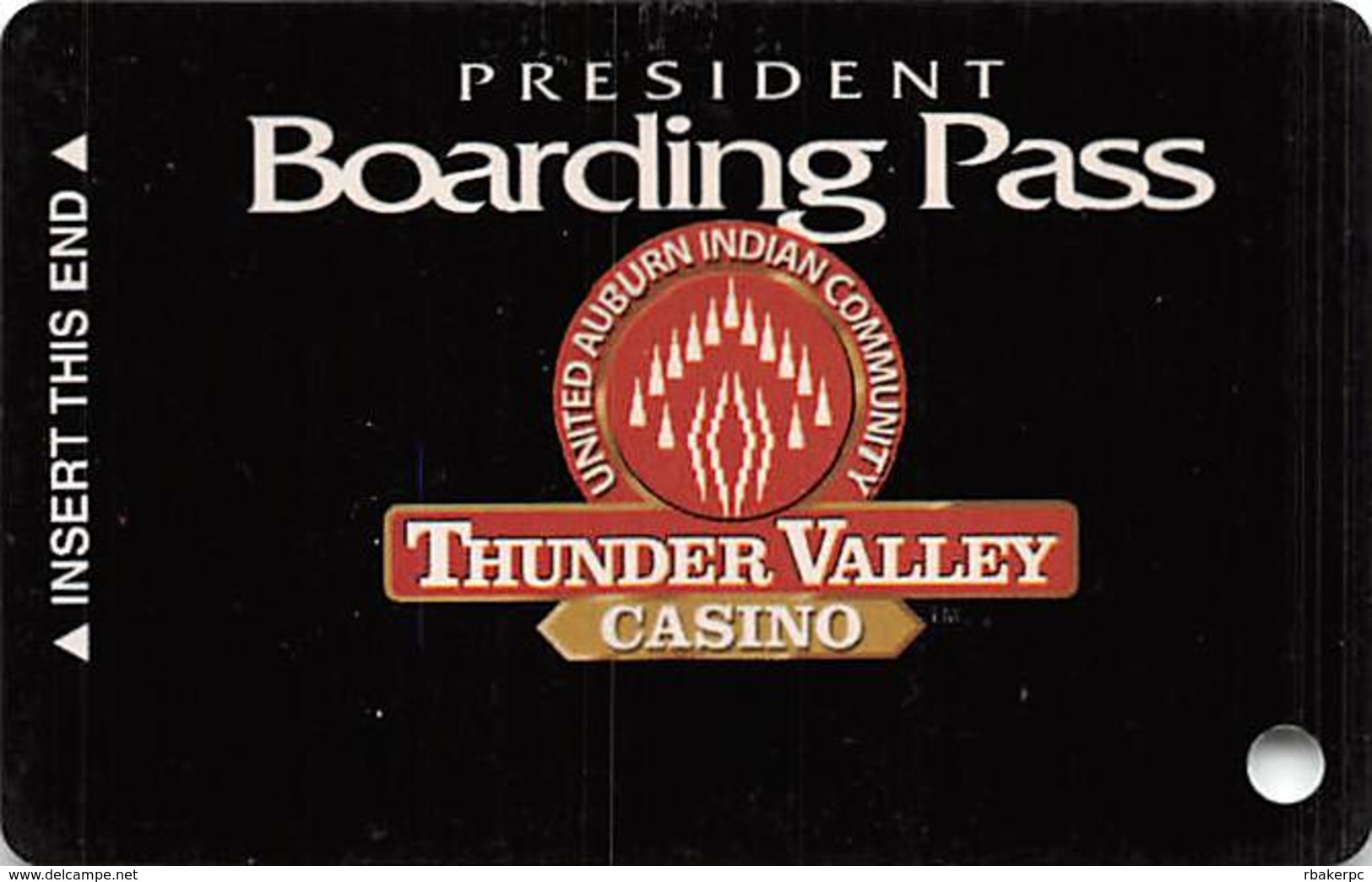 Thunder Valley Casino Lincoln CA - BLANK Slot Card Copyright 2003 - Casino Cards