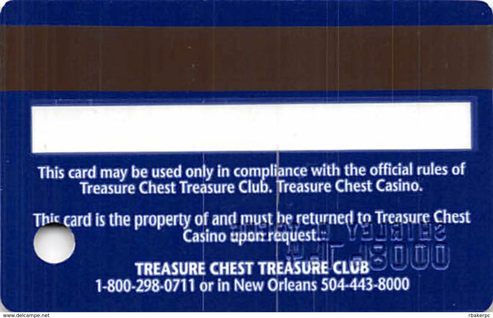 Treasure Chest Casino Kenner, LA - Slot Card With Treasured Friends Sticker - Casino Cards