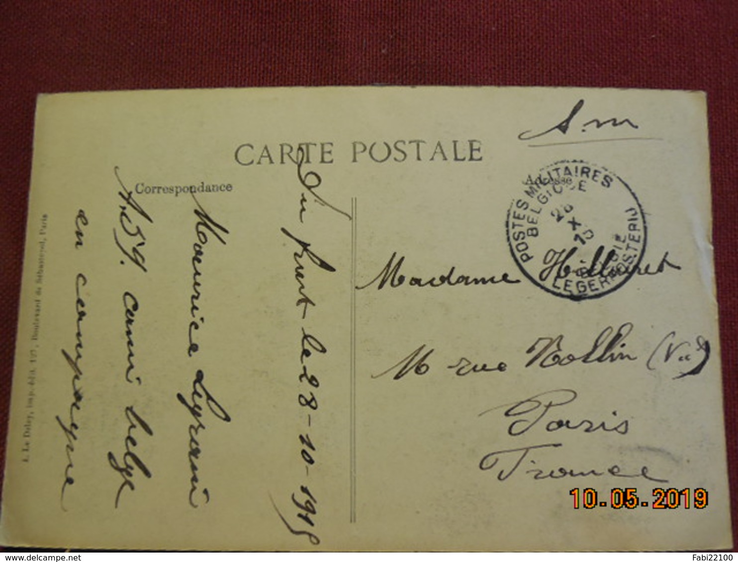 Carte De 1915 à Destination De La Paris (cachet Postes Militaires ) - Covers & Documents