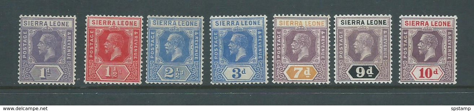 Sierra Leone 1921 - 1928 KGV Part Set Of 7 1d -> 10d Fine Mint - Sierra Leone (...-1960)