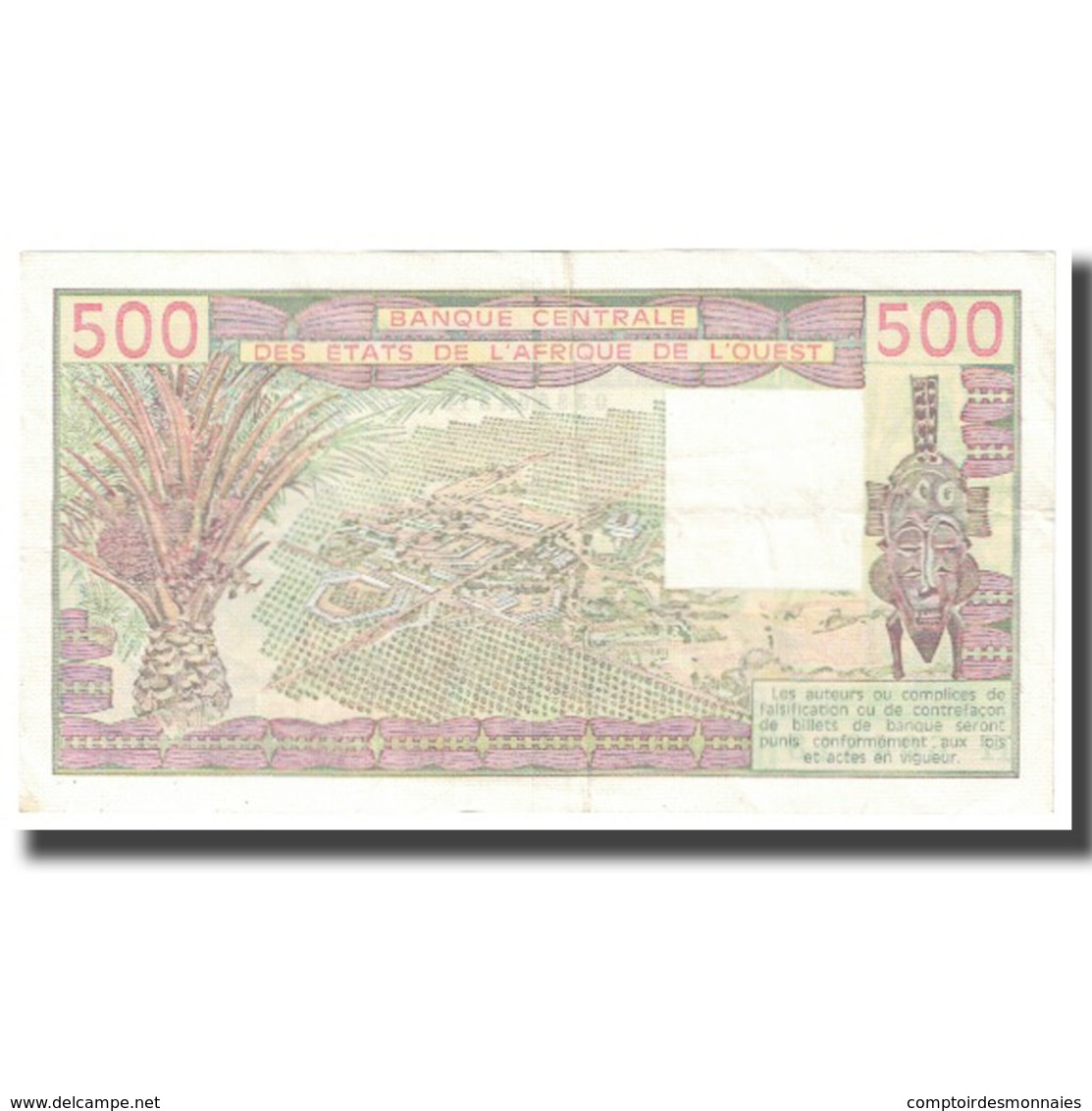 Billet, West African States, 500 Francs, 1980, KM:105Ab, TTB - États D'Afrique De L'Ouest