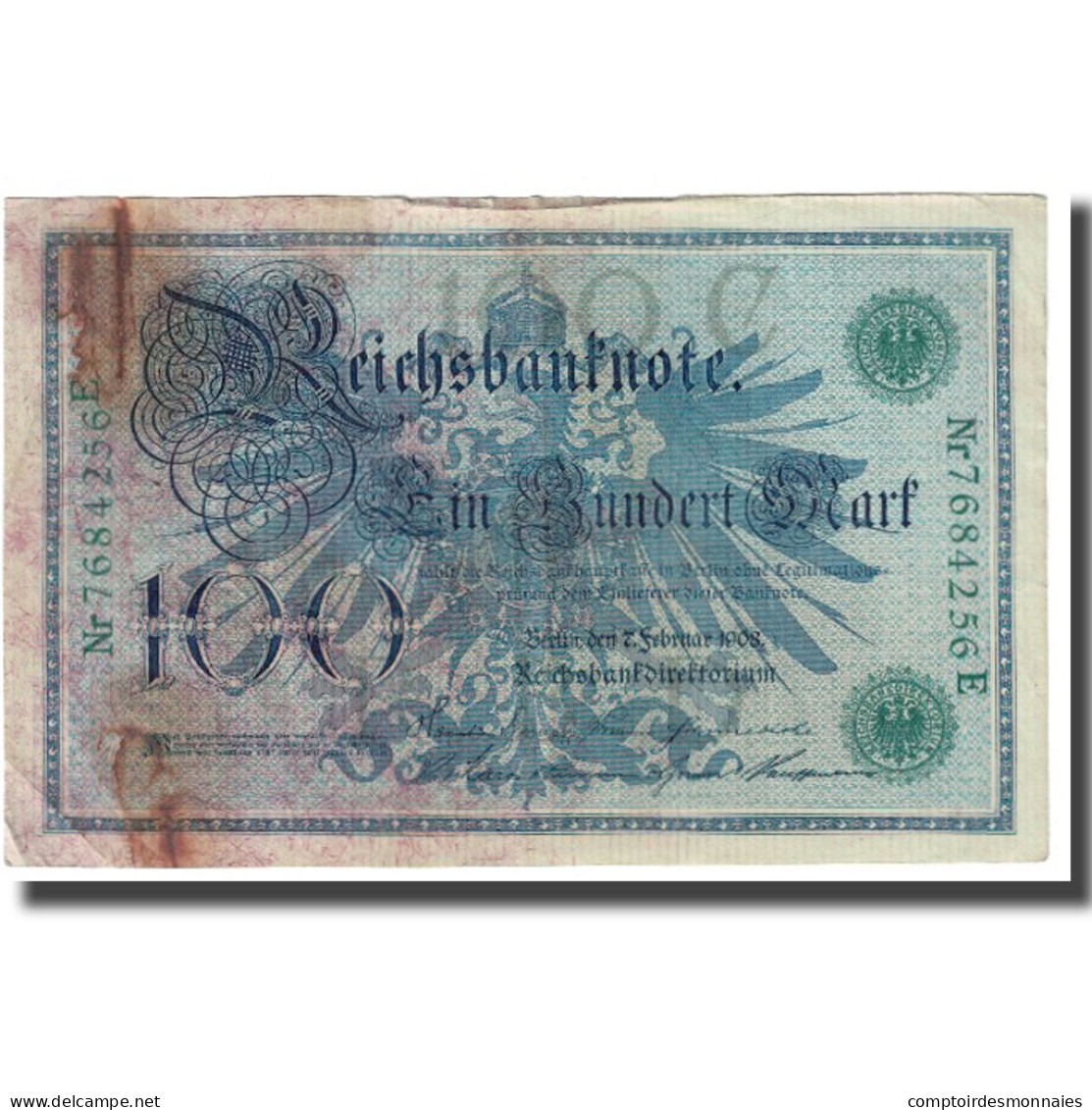 Billet, Allemagne, 100 Mark, 1908, 1908-02-07, KM:34, TB - 100 Mark