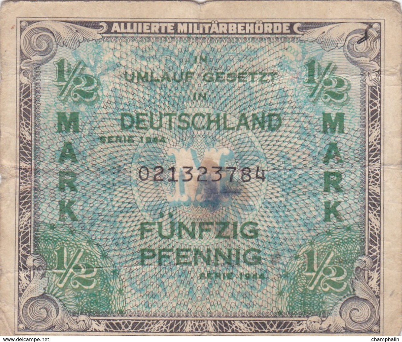 Allemagne - Billet De 1/2 Mark - Occupation Alliés - Alliierte Militärbehörde - Série 1944 - 1/2 Mark