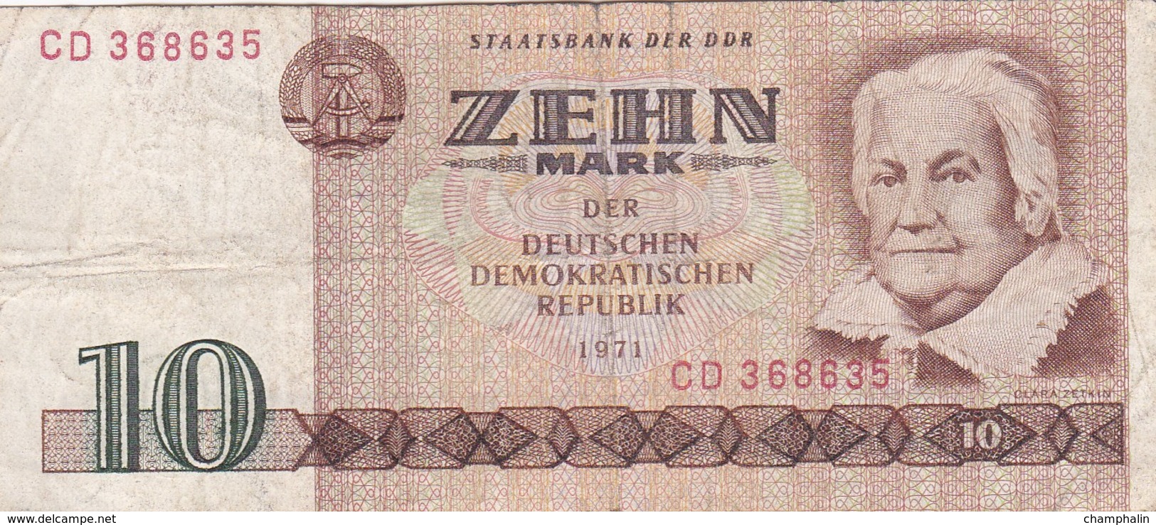 Allemagne - Billet De 10 Mark - RDA - Clara Zetrin - 1971 - 10 Mark