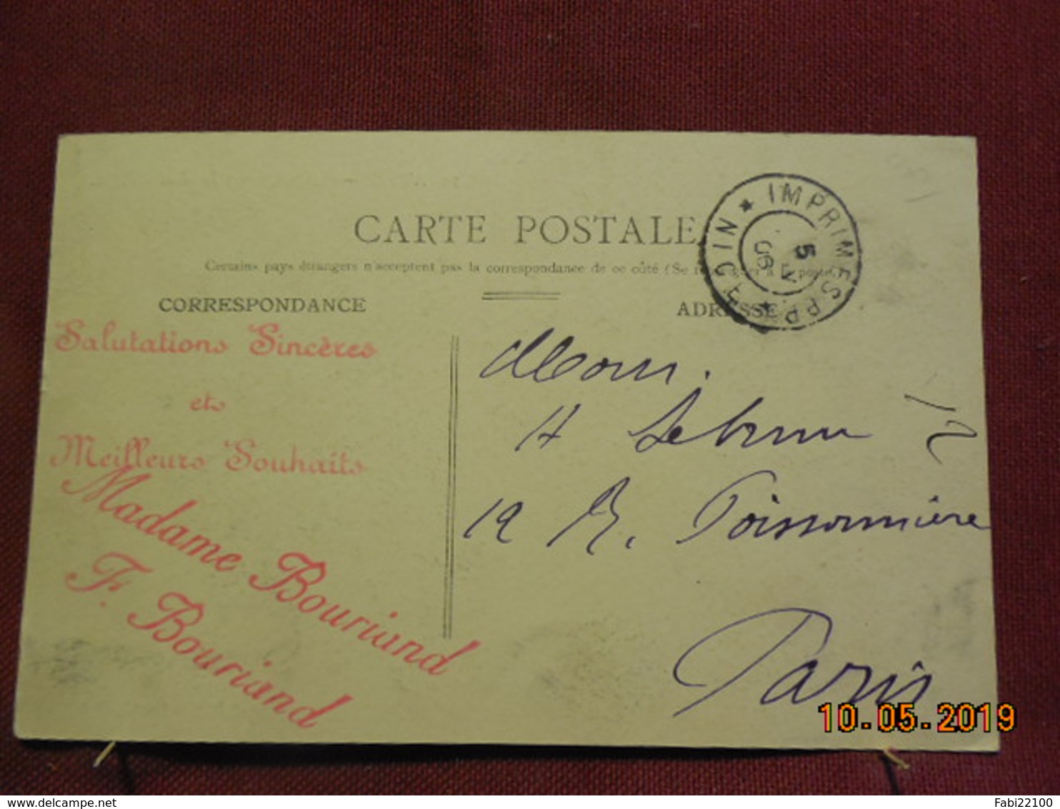 Carte De 1906 à Destination De Paris (cachet Intéressant) - 1877-1920: Période Semi Moderne